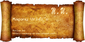 Magony Uriás névjegykártya